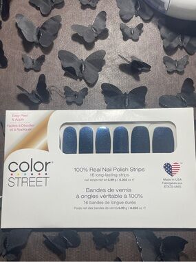 Color Street Nail Polish Strips Sparkling Blue In Peru